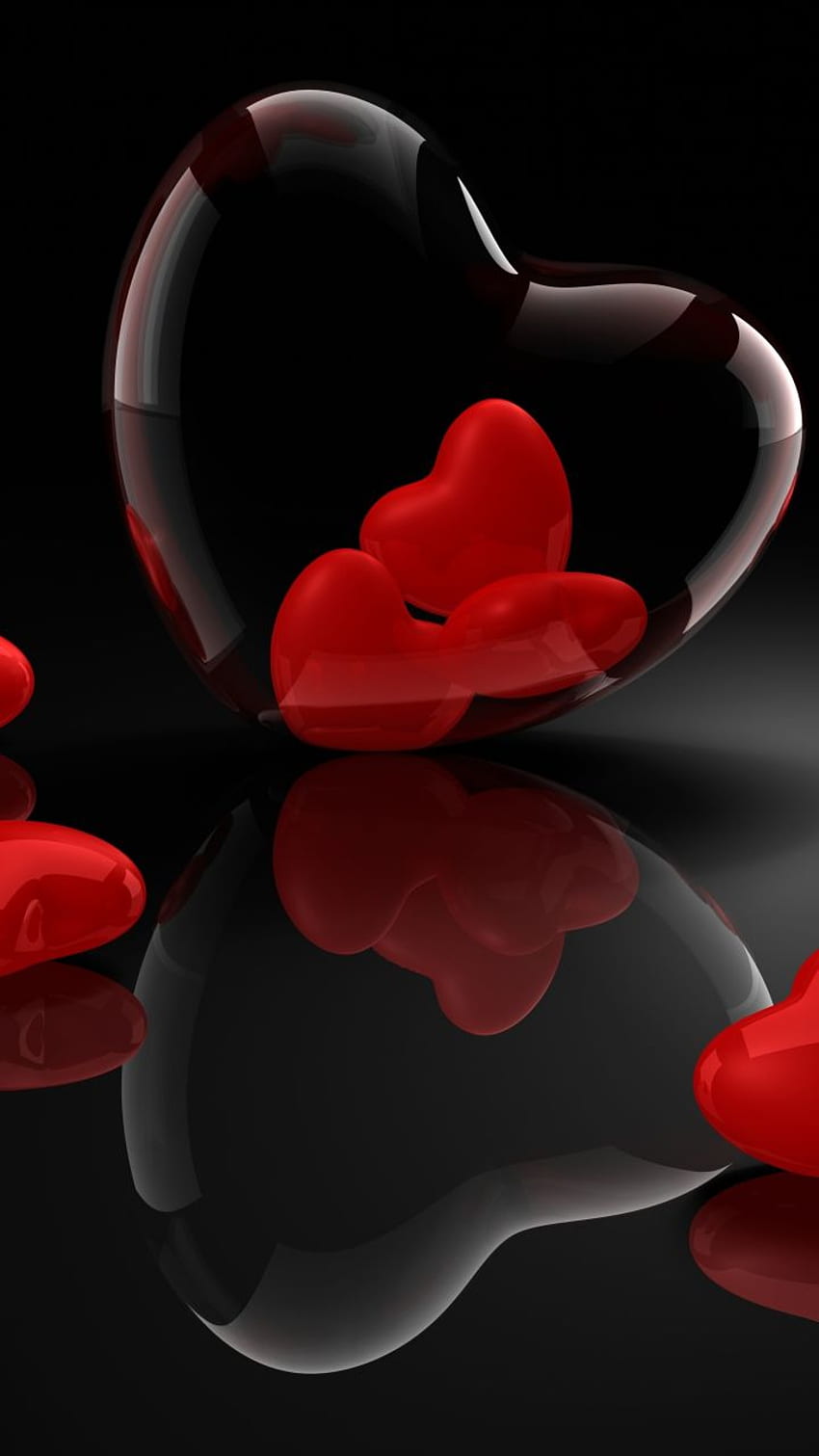 Best - Black And Red Heart - & Background, Cool Red Heart HD telefon duvar kağıdı