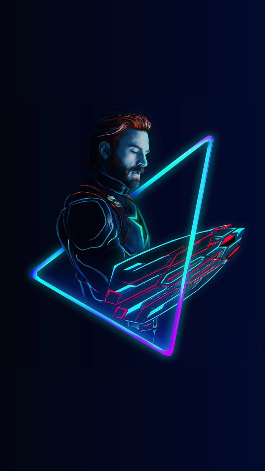 Neon art of captain America in avengers: infinity war. Captain, Doctor Strange Neon HD phone wallpaper