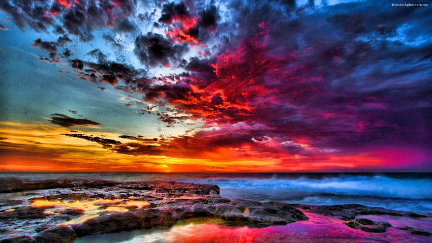 다채로운 일몰 - 아름다운 일몰 뉴 멕시코, 가을 일몰 HD 월페이퍼