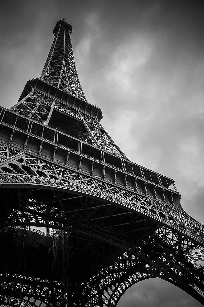  Tower Eiffel Tower, Paris, France Greyscale graphy Black And White Stock วอลล์เปเปอร์โทรศัพท์ HD