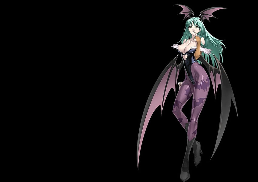 Darkstalkers Women Wings Succubus Long Hair Eyepatch - Morrigan Aensland -, Darkstalkers Anime fondo de pantalla