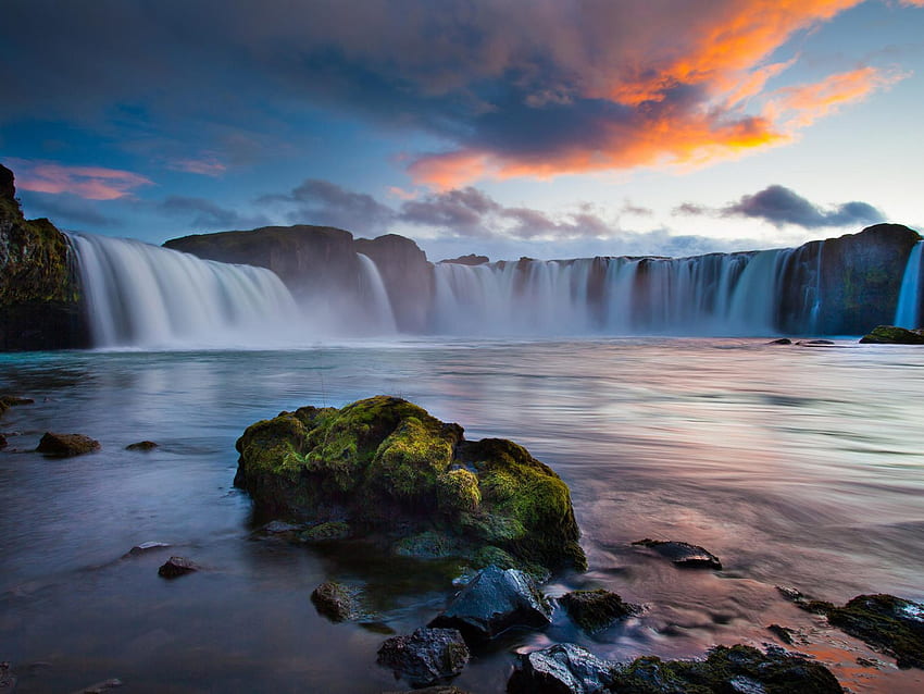 Beautiful Landscape Resolution Waterfalls In Iceland HD wallpaper