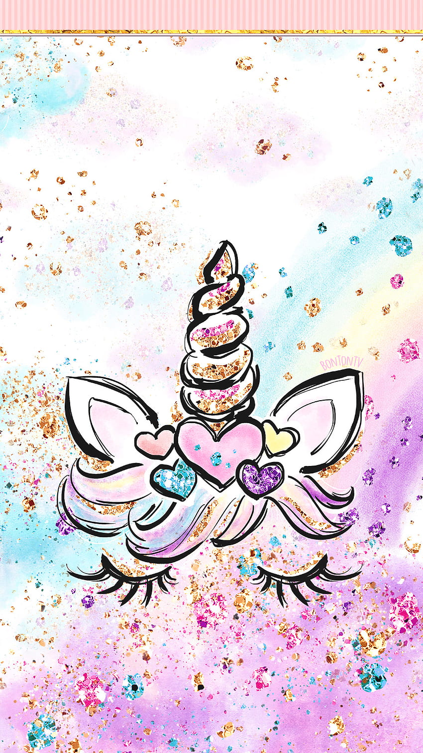 Phone Cute Unicorn Glitter Art - di BonTon TV - wallpa. Unicorno carino, telefono glitterato, pittura unicorno Sfondo del telefono HD
