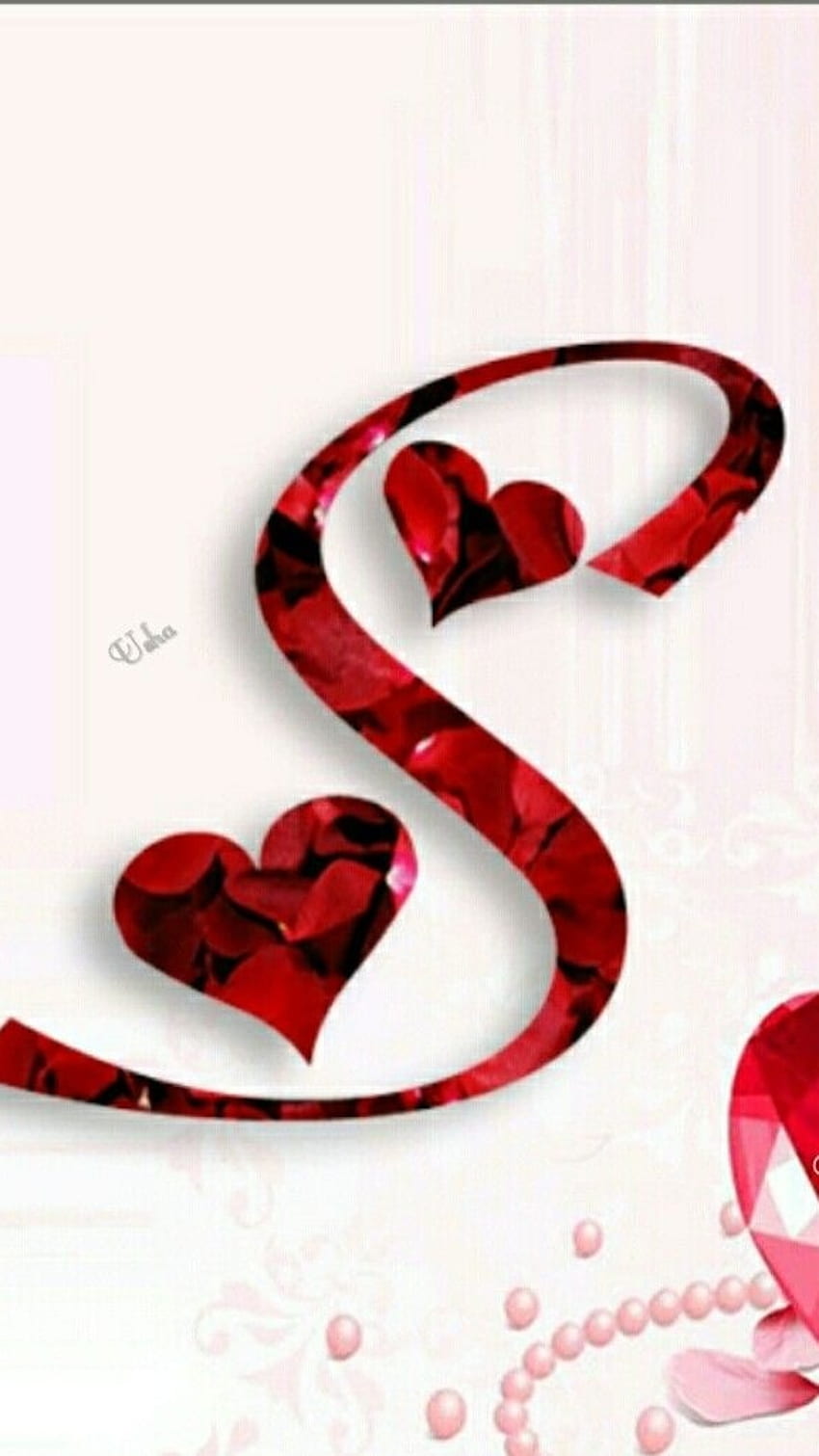 s alphabet in heart wallpaper