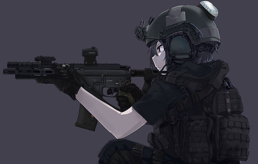 Girl, Gun, Soldier, Military, Weapon - Anime Spec Ops Girl HD wallpaper