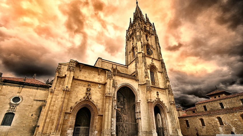 Oviedo Cathedral ❤ for Ultra TV, Catholic Architecture HD wallpaper