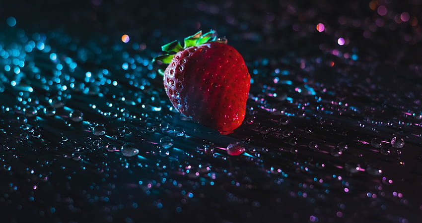 Strawberry, Drops, Macro, Close-Up HD wallpaper
