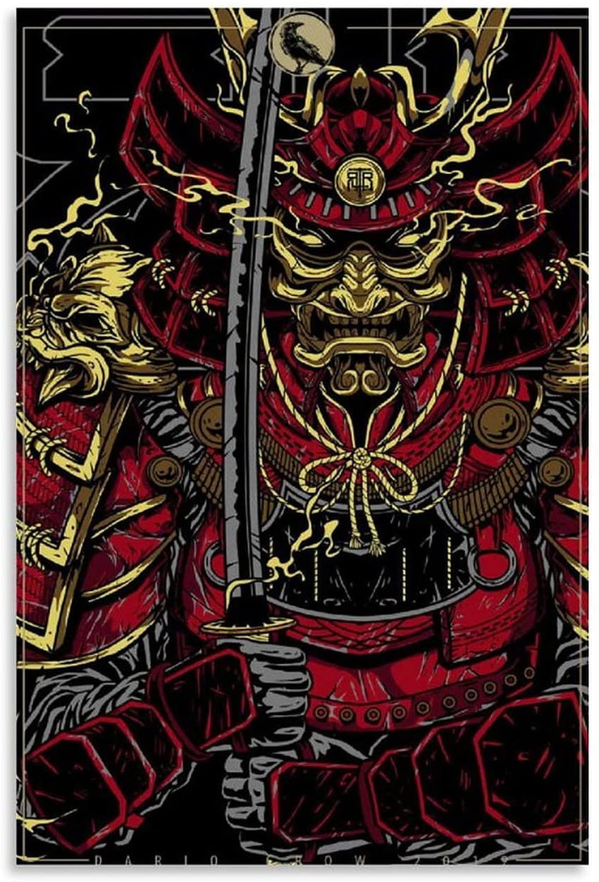 YHNF Dope ญี่ปุ่น Samurai Art โปสเตอร์ศิลปะผ้าใบโปสเตอร์และพิมพ์ผนังศิลปะสมัยใหม่ครอบครัวห้องนอนตกแต่งโปสเตอร์นิ้ว (ซม.): โปสเตอร์และพิมพ์ วอลล์เปเปอร์โทรศัพท์ HD