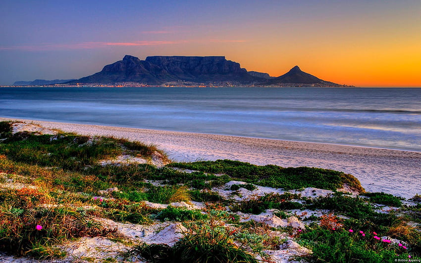 Montaña de la Mesa, Ciudad del Cabo Sudáfrica fondo de pantalla