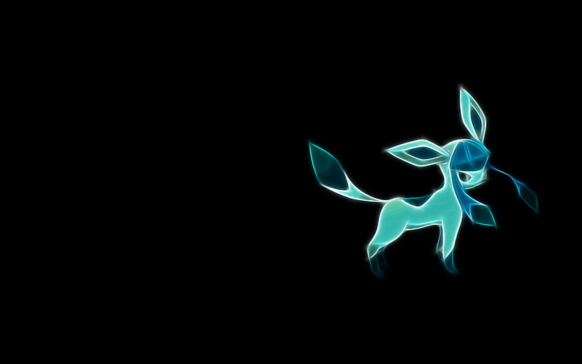 Pokémon, einfacher Hintergrund, Glaceon, schwarzer Hintergrund - Ansehen, Größe ändern und Pokémon Glaceon HD-Hintergrundbild