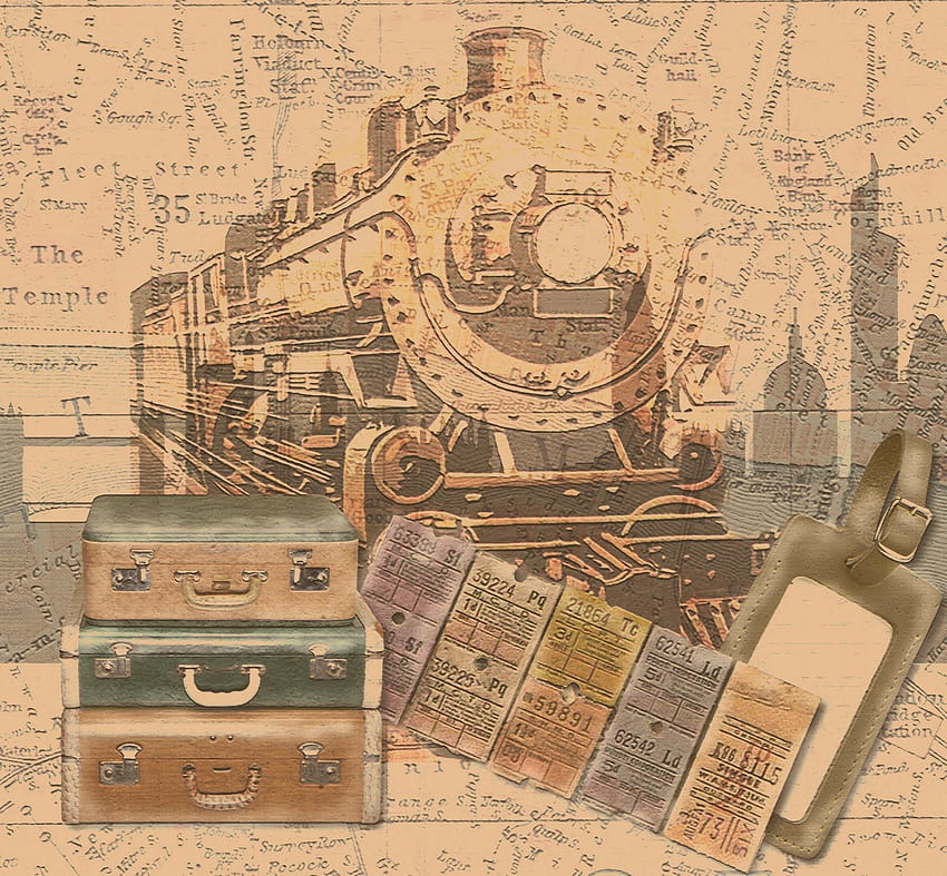 viajes antiguos - Viajes. Viaje vintage, maleta vintage fondo de pantalla