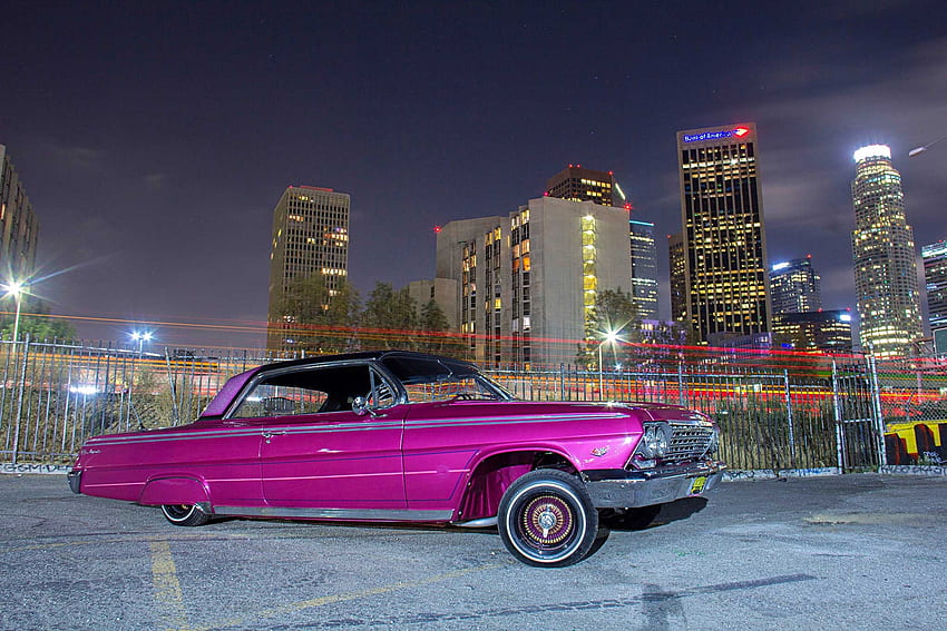 1962-Chevrolet-Impala, Lowrider, Pink, Classic, GM HD wallpaper