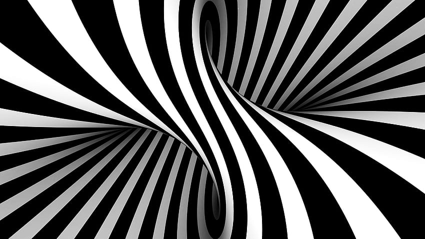 Vasarely estilo 3D ilusão de ótica preto e branco Ultra papel de parede HD