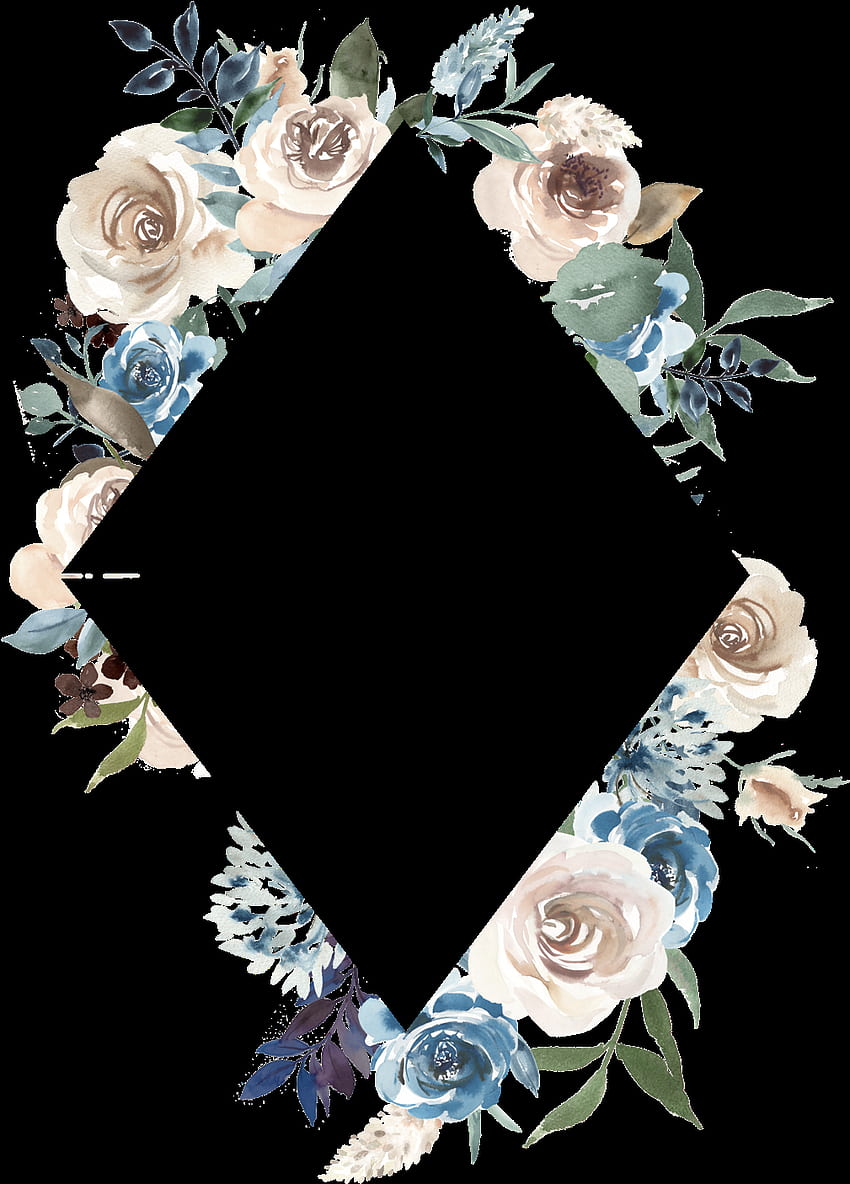 Фотки Flower Frame, Cute , Background - Wedding Invitation Blue Aquarelle Flower Clipart - Large Size Png Fond d'écran de téléphone HD