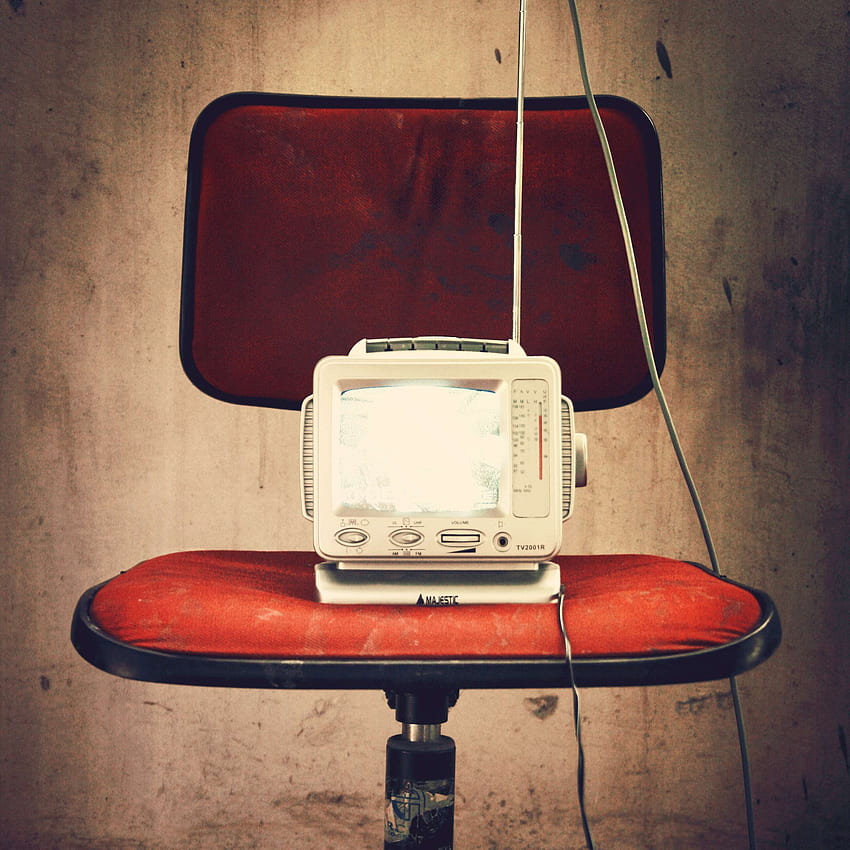 chair, media, old, portable, red, television, tv, Antique TV HD phone wallpaper