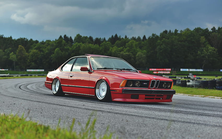 BMW 635 CSi, BMW E24, red coupe, tuning E24, lowrider, German cars, BMW, Coupe 6 Series for with resolution . High Quality HD wallpaper