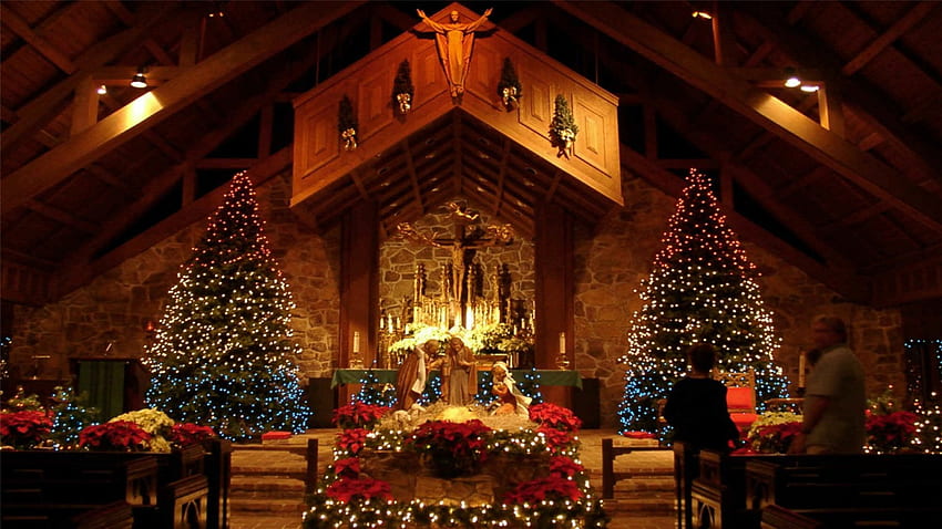 Kościół Bożego Narodzenia, Boże Narodzenie w kościele, Kościół na Boże Narodzenie, Kościół Tapeta HD