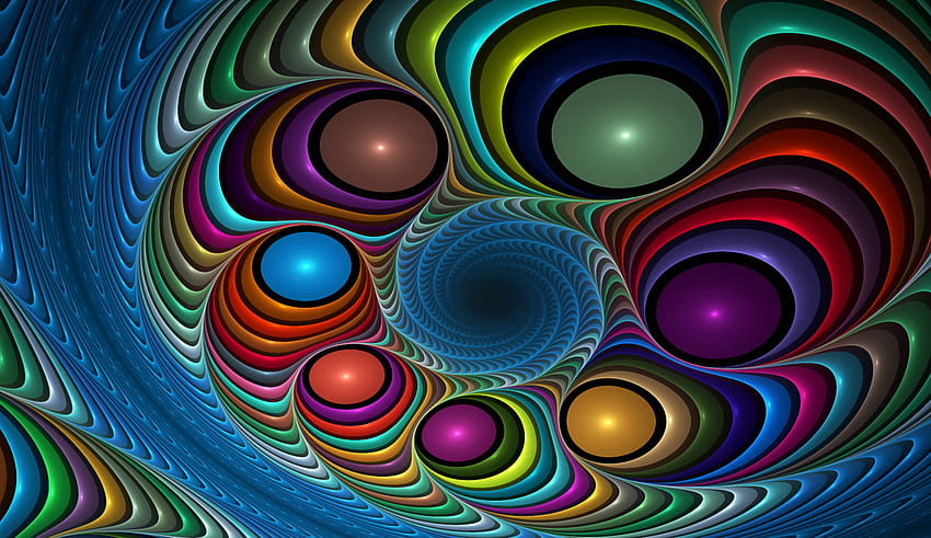 abstracto, círculos, multicolor, abigarrado, fractal, manchas, puntos fondo de pantalla