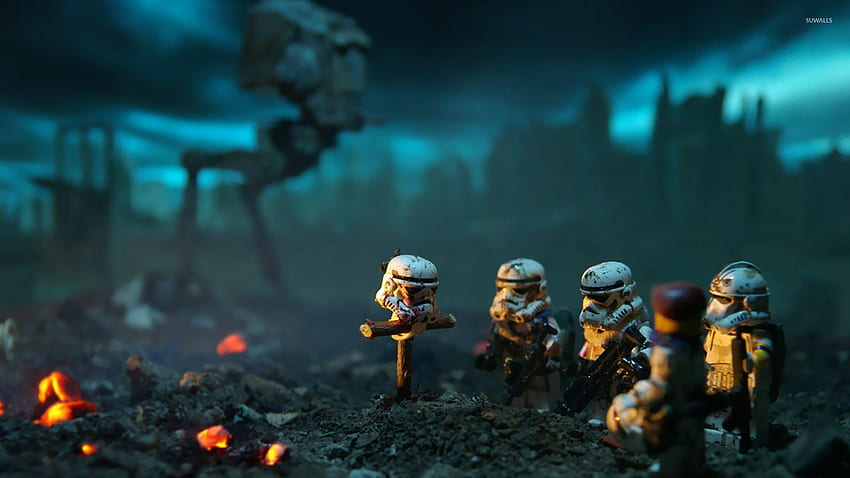 LEGO Stormtrooper burial - Artistic HD wallpaper