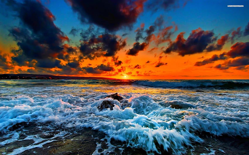 Vagues déferlantes sur la plage Data Src Beach Waves - Good Morning Ocean Gif - - Fond d'écran HD