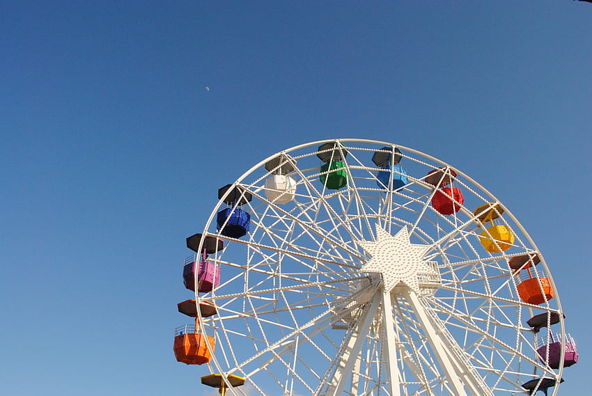 Minimalism, Ferris Wheel, Attraction, Amusement Park HD wallpaper