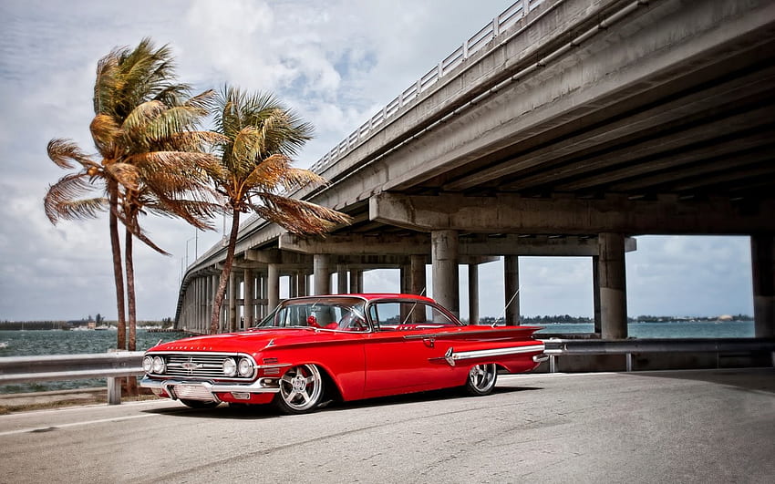 Chevrolet Impala, chevrolet, entertainment, cars, other, bridge, nature HD wallpaper