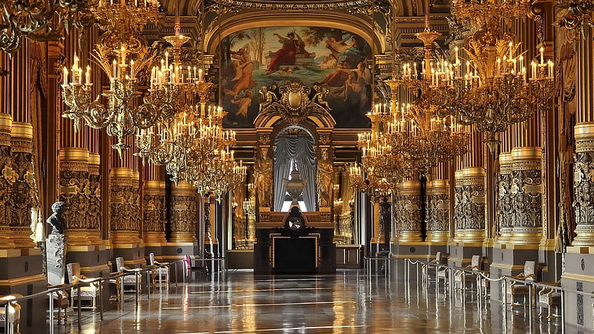 Palais Garnier !, гарние, опера, интериор, дворец, злато HD тапет