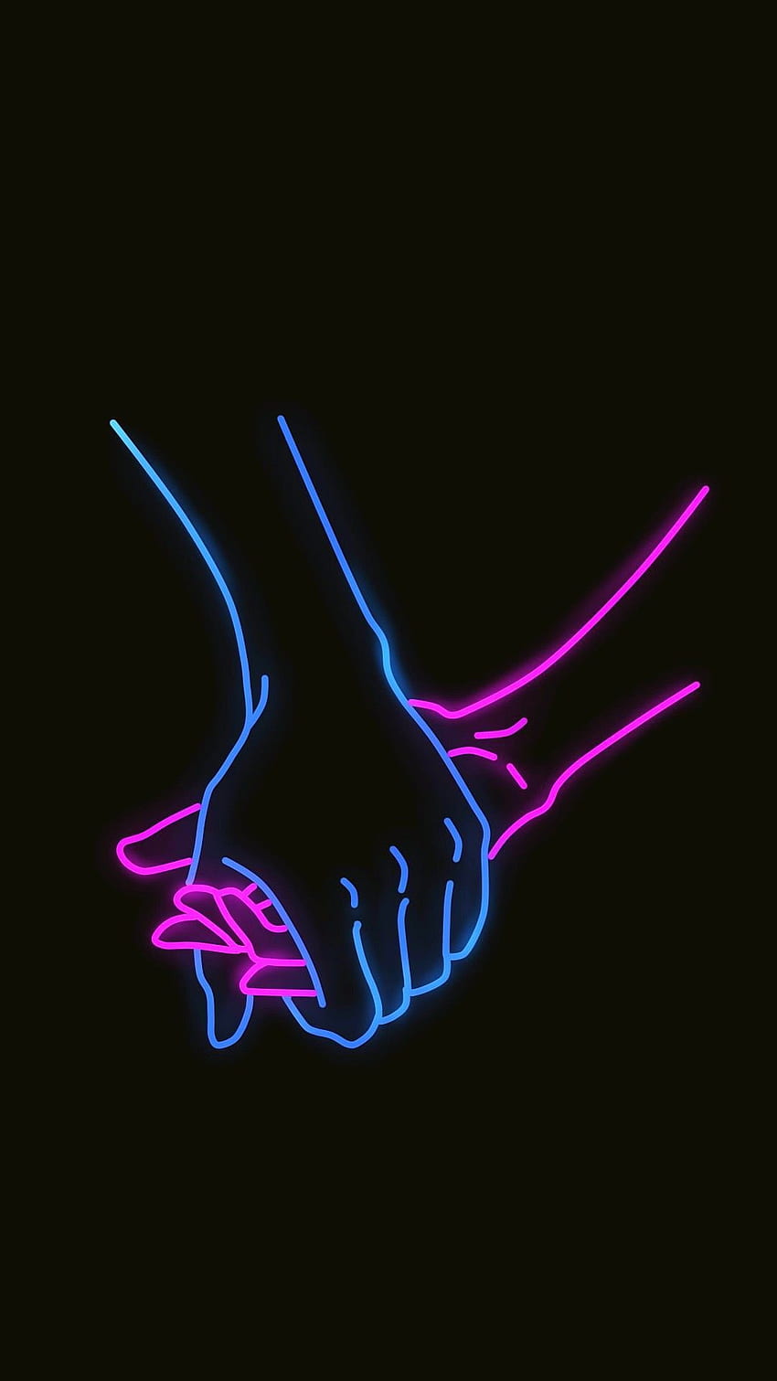 main dans la main, néon, couple, tenant mains Fond d'écran de téléphone HD