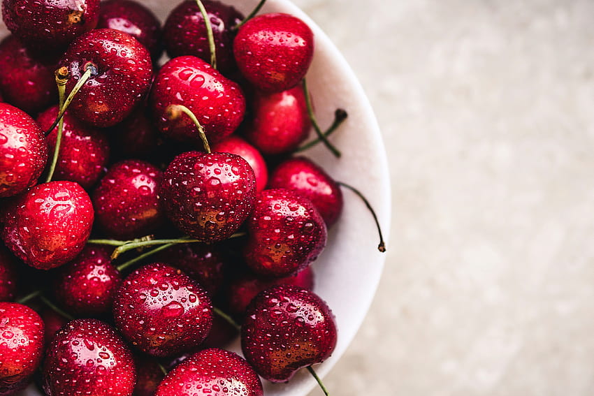 Sweet Cherry, Food, Cherry, Drops, Berries, Ripe HD wallpaper