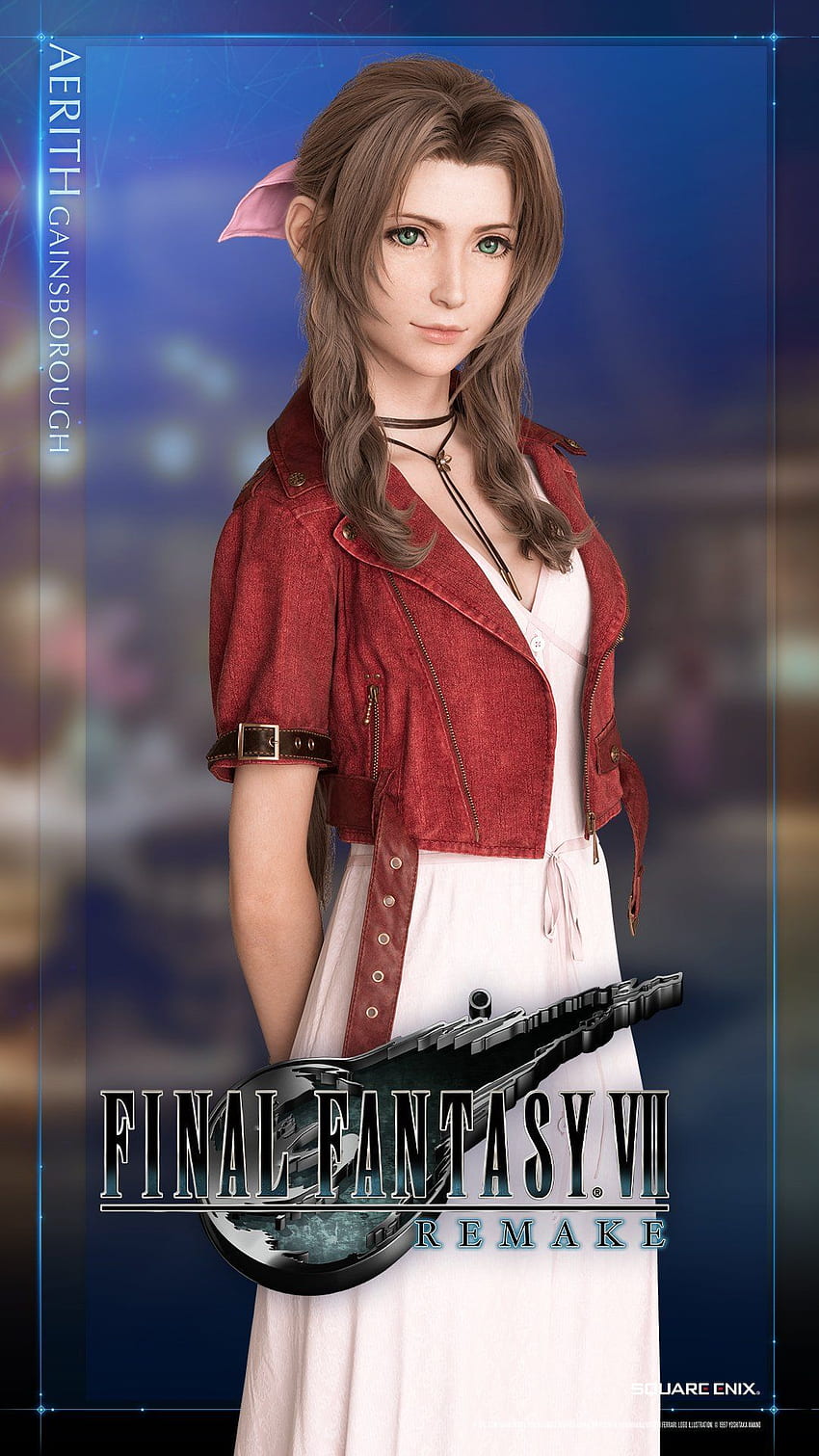 Официален римейк на Final Fantasy VII на Tifa Lockhart, Aerith HD тапет за телефон