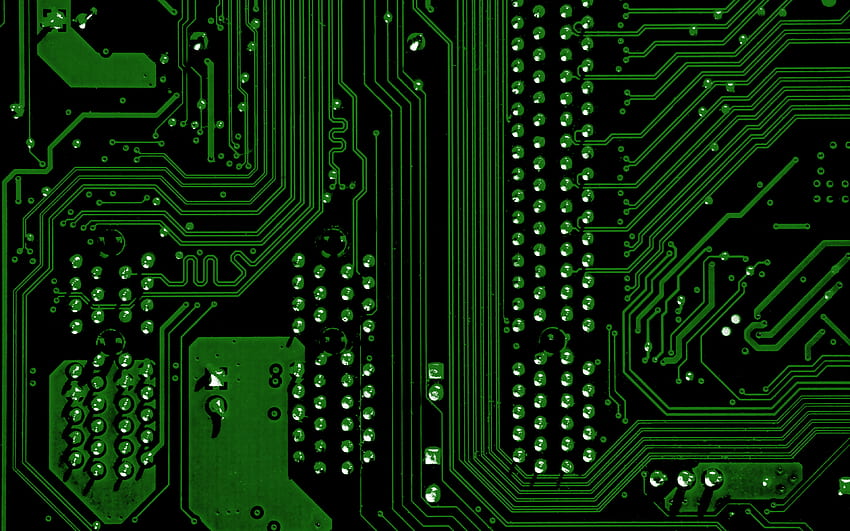 green circuit board texture, , green circuit digital texture, circuit board, green technology background, green circuit board for with resolution . High Quality HD wallpaper