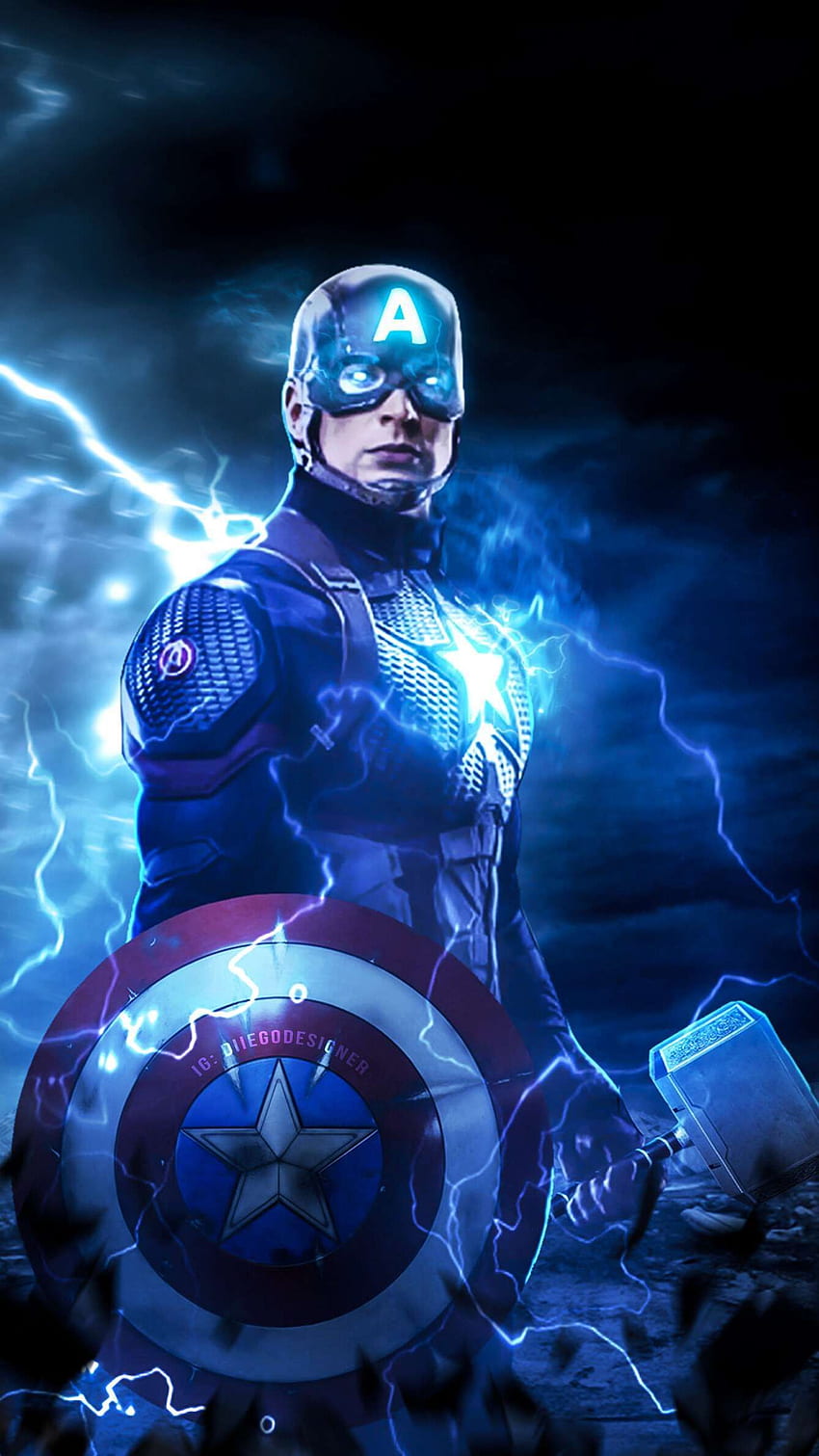 กัปตันอเมริกา ยก Thor Hammer IPhone . Captain America , Marvel Comics , ตัวละคร Marvel , Captain America คู่ควร วอลล์เปเปอร์โทรศัพท์ HD