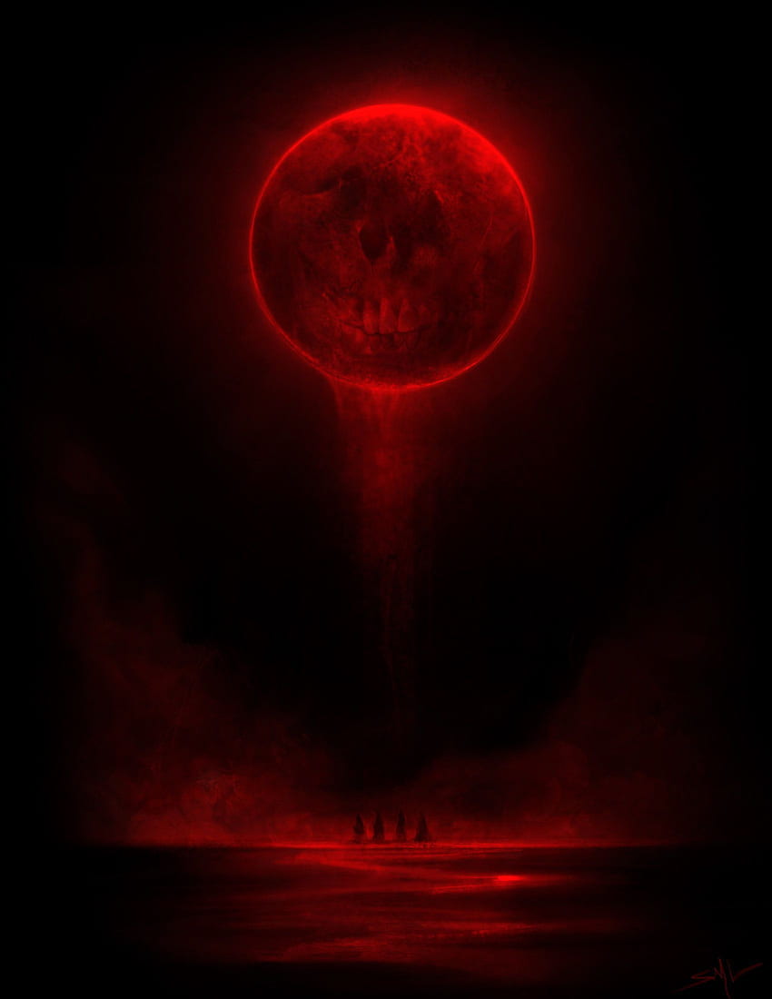 Dark Red Moon, Blood Moon HD phone wallpaper