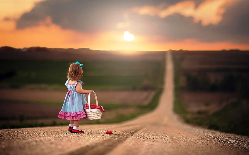 Very small girl on the lonely road latest [] for your , Mobile & Tablet. Explore New Pics. Nature Pics , New Background HD wallpaper