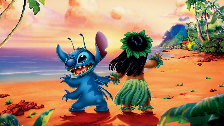 Cute Lilo and Stitch, Hula HD wallpaper
