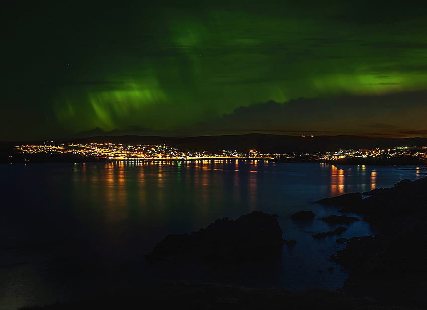 Lerwick - Shetland Islands - Scotland, Shetland Islands, Lerwick, Scotland, Aurora Borealis HD wallpaper