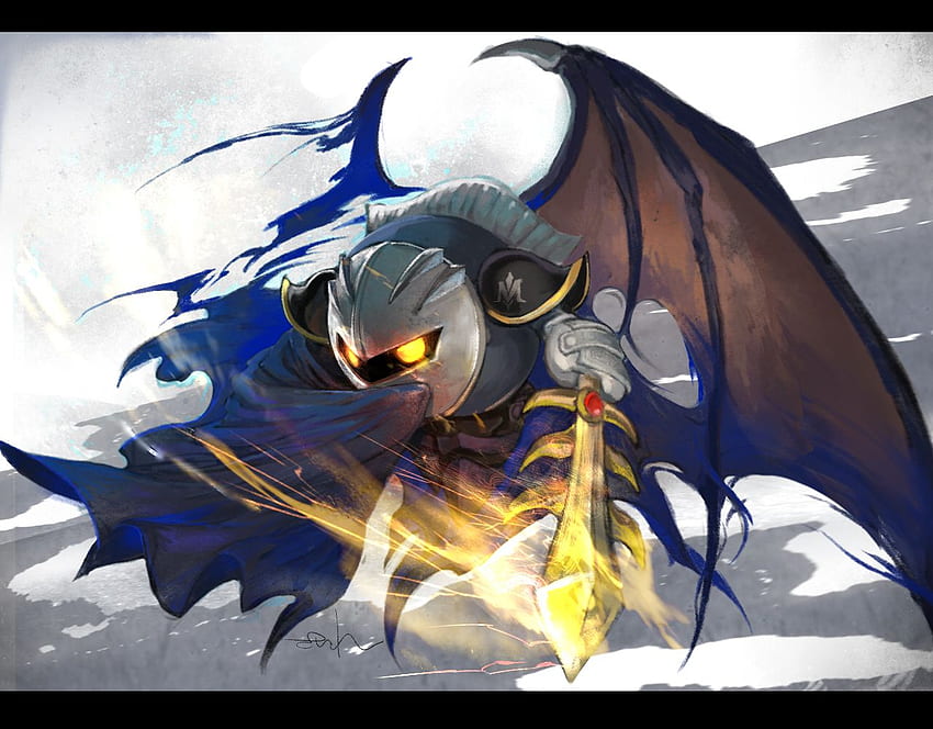 I thought that was Meta Knight for a second there. That's Dark Meta Knight,  right? And he has one of the shards from Mirr. Kirby character, Kirby art, Meta  knight HD wallpaper |