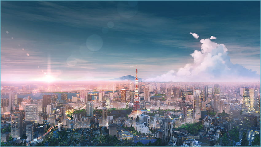 Tokyo Cityscape Anime Tokyo , , Seni Digital Anime Tokyo Wallpaper HD