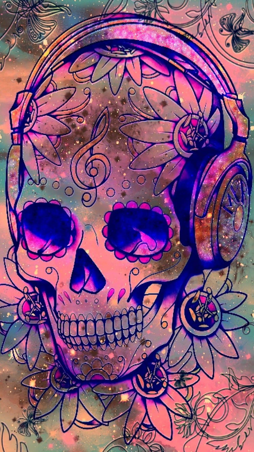 Retro Skull Galaxy, made by me HD phone wallpaper