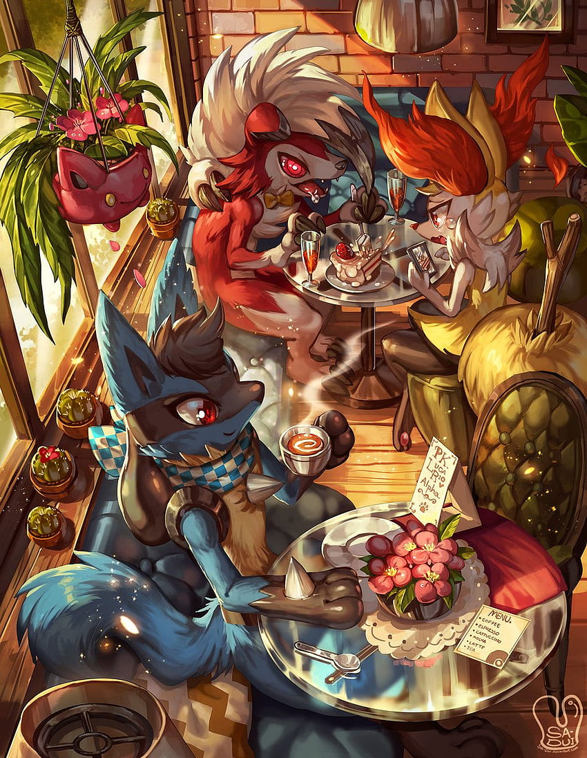 zeraora meets shiny Lucario PhoenixOfAmerica - Illustrations ART street