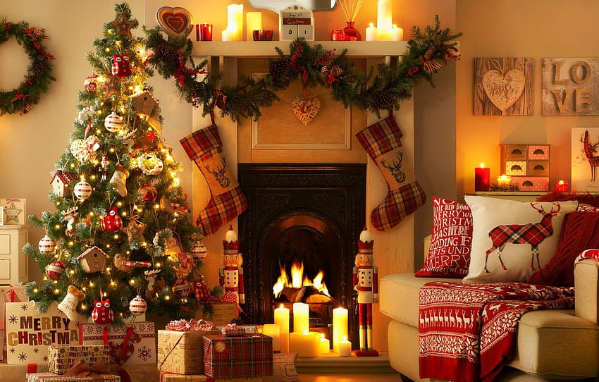 ความรัก ไฟ ไฟ หัวใจ ภายใน เทียน เตาผิง ความรัก หัวใจ ภายใน เทียน ต้นคริสต์มาส เตาผิง Christmas tree for , มาตรา интерьеÑ วอลล์เปเปอร์ HD