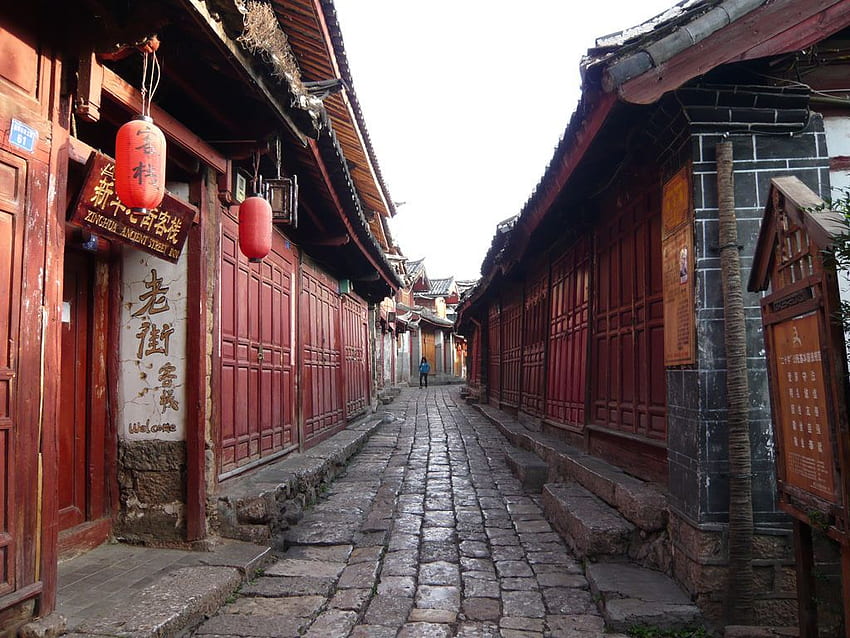 Stara chińska ulica. Chińska architektura, chińskie budynki, chińska architektura Tapeta HD