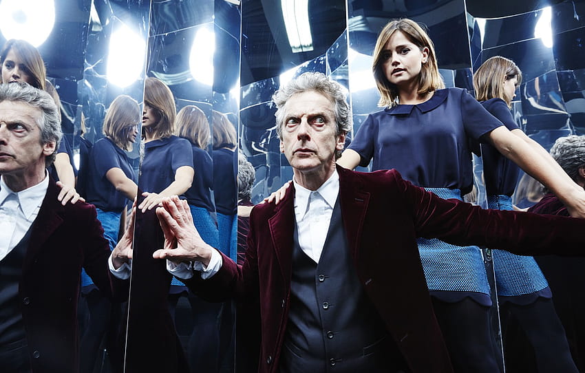 look, girl, reflection, actress, actor, male, Doctor Who, Doctor Who, Peter Capaldi, Peter Capaldi, Clara Oswald, Clara Oswald, Jenna Coleman, Jenna Coleman, The Twelfth Doctor, Twelfth Doctor for , section HD wallpaper