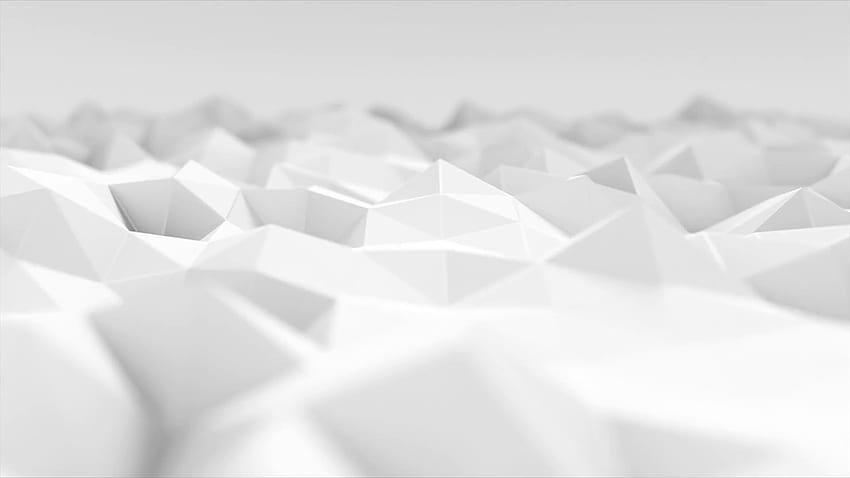 White polygonal surface waving with DOF. Abstract geometrical modern HD wallpaper