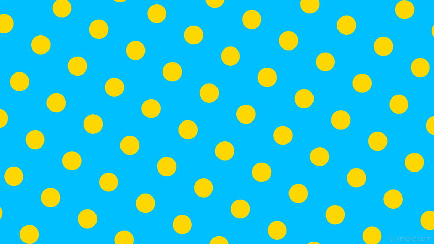 spots blue yellow polka dots deep sky blue gold HD wallpaper
