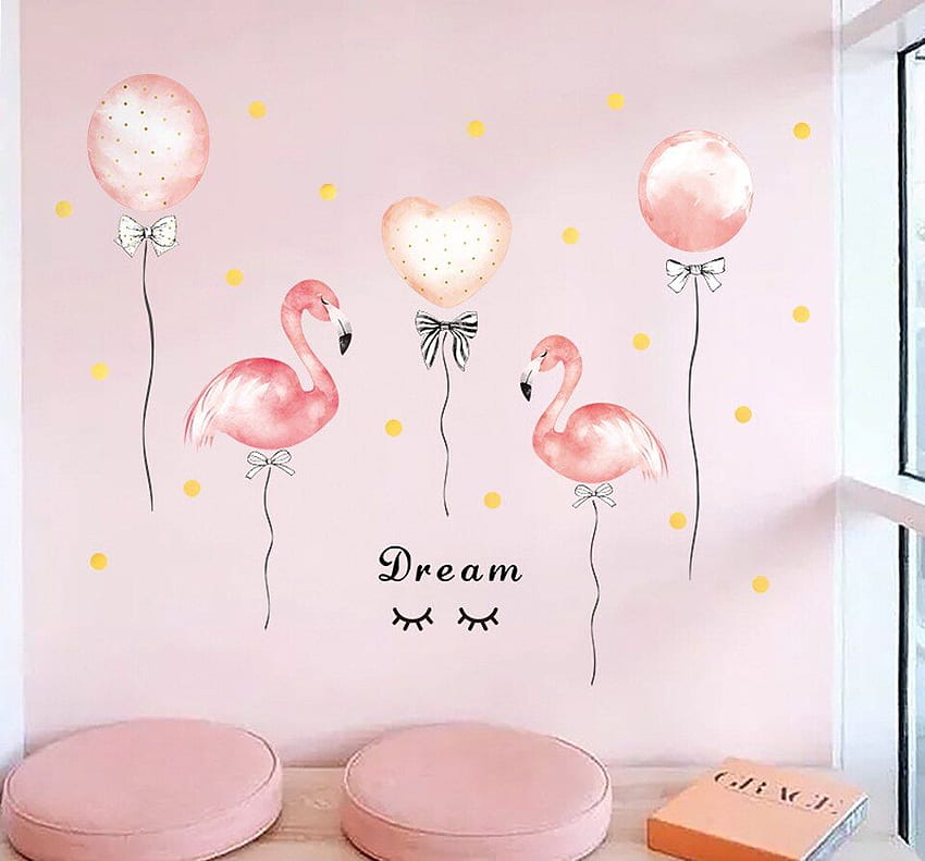 Cute Unicorn Flamingo Wall Stickers for Kids Rooms Girls Bedroom HD wallpaper
