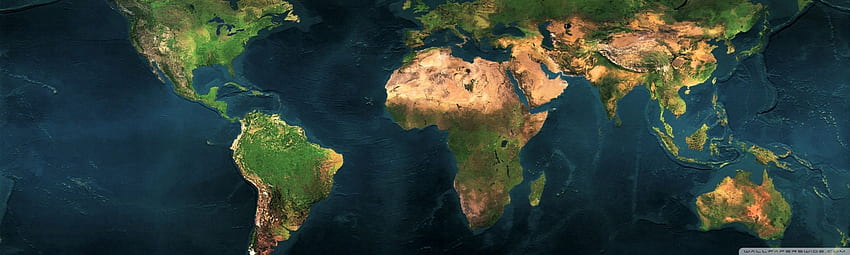 Eyefinity Taille X. Carte du monde, terre, Carte Fond d'écran HD