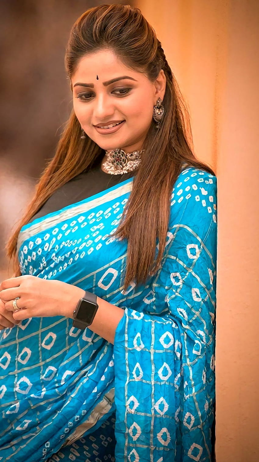 Rachitha ram, racchu, kannada aktris, saree güzellik HD telefon duvar kağıdı