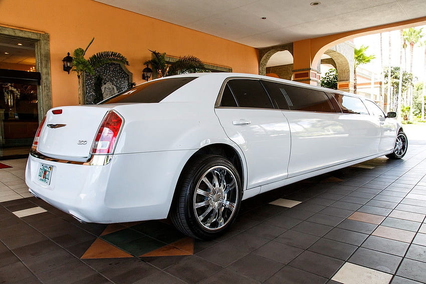 2016 white Chrysler 300 10 passenger limousine, 300, Car, Chrysler, Limousine, 10-Passenger, Luxury HD wallpaper
