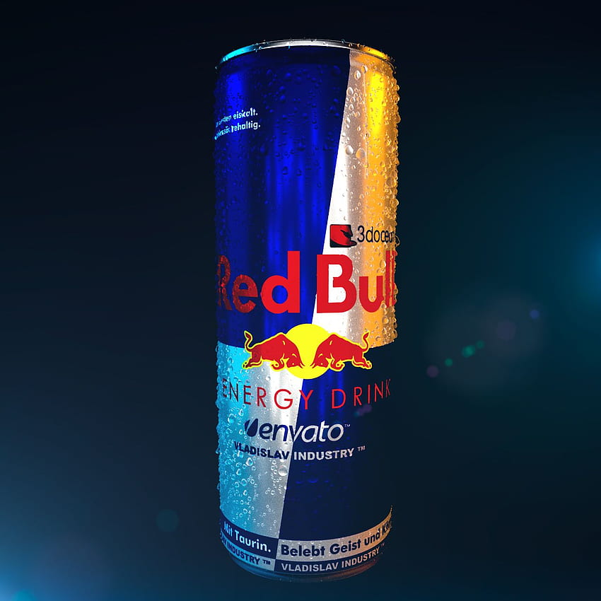 Beverage Cans 3D Drink Cans Energy drink can Redbull energy can Water drops Soda can HD phone wallpaper